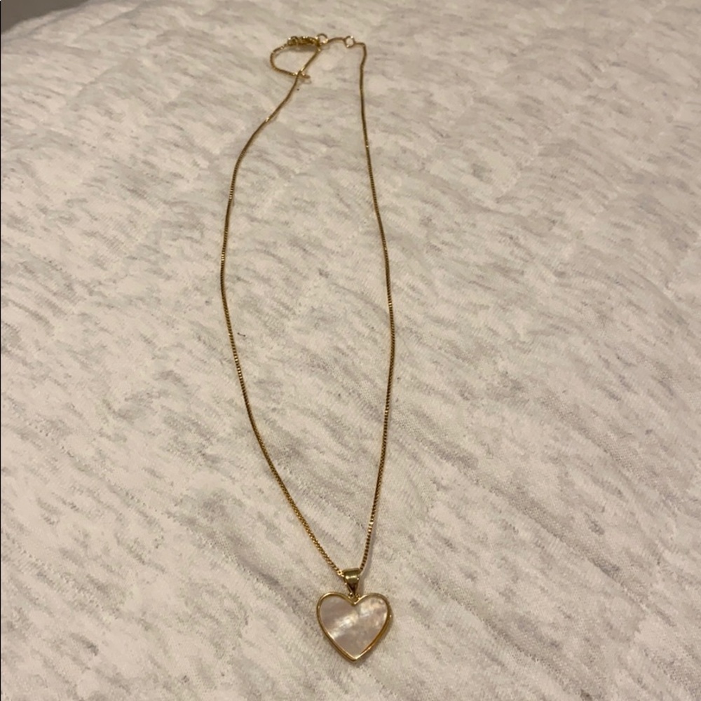 Mother of Pearl heart gold plated necklace